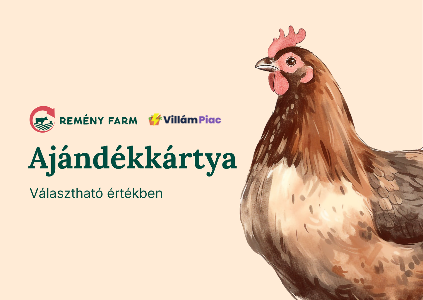 Remény Farm Csirkehús ajándékkártya 2026